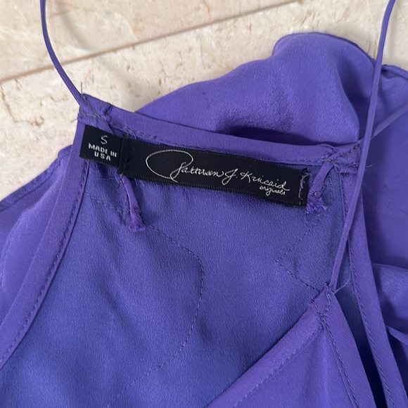 Patterson J Kincaid Purple Ruffled Mini Dress 100% Silk - Picture 5 of 5